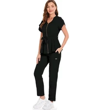 niaahinn Scrub 2- Piece Set for Women Medical Uniform Scrub Top & Pants (S) NWOT