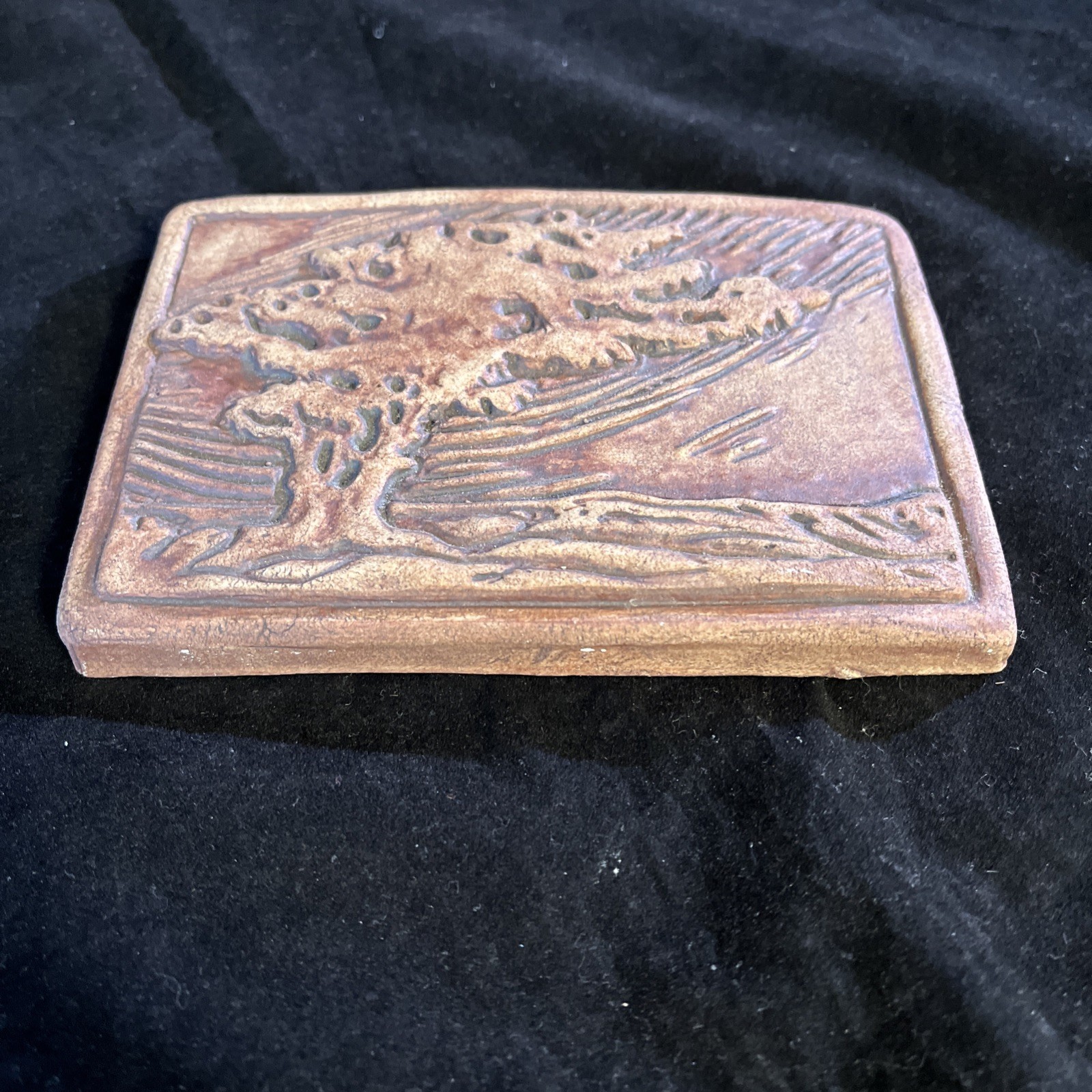 Ravenstone Tiles Ceramic Art Tile Windswept Tree Brown Studio Pottery Handmade