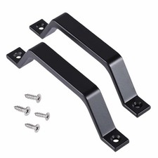 6.1" Matte Black Sliding Barn Door Handle Pull 2-Pack - Heavy Duty Zinc Alloy