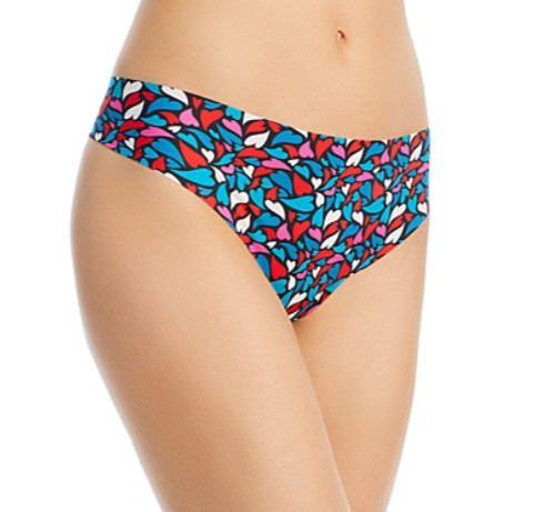 Стринги из микрофибры Aqua Intimates с принтом в виде сердца СРЕДНЕЙ длины