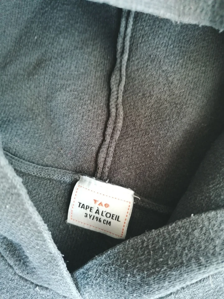 Pull à capuche fille 3 ans noir marque Tape à l’œil - Photo 2/3
