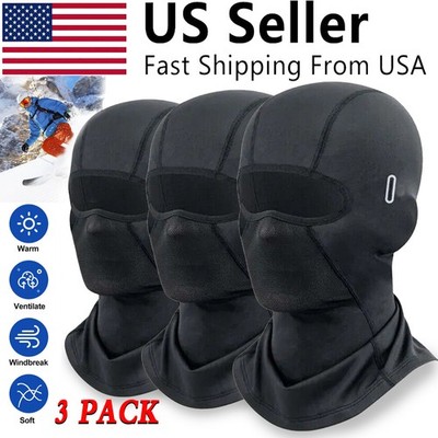 3x Balaclava Ski Full Face Mask Neck Warm Windproof Hat for Winter Cold Weather