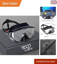 Adult Panoramic 3-Lens Scuba Diving Mask - Anti-Fog, Tempered Glass, Lightweight