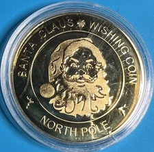 Santa Claus 🎄 Lot of 5 Christmas Wishing Coins Tokens