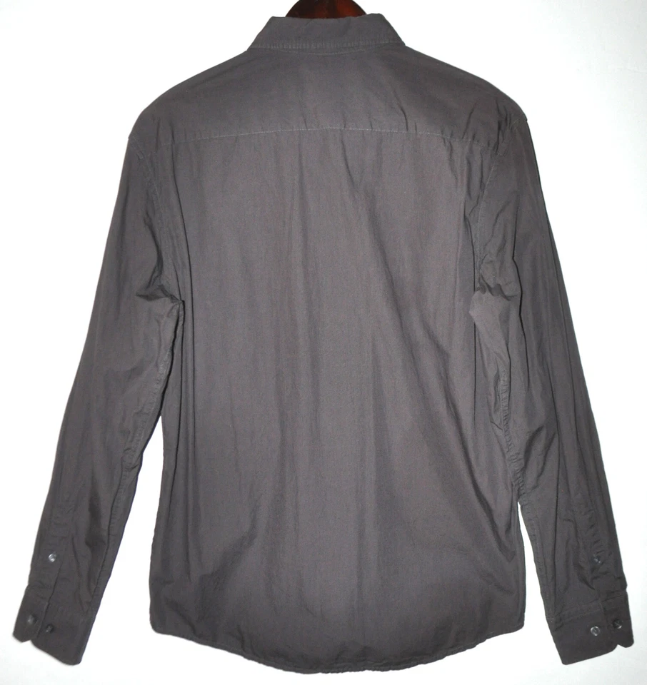 Esprit Size M Dark Gray Button Down Long Sleeve Dress 100% Cotton Hand Crafted - Image 2 of 4