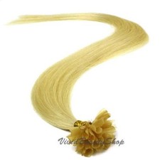 25 Pre Glue U Tip Keratin Straight Remy Human Hair Extensions Light Blonde 24
