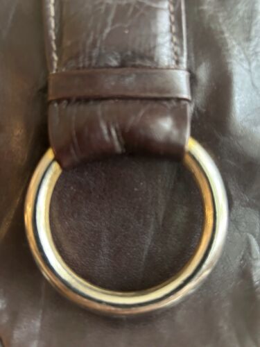 Crossbody Shoulder Bag Brown Leather Adjustable Italy - Picture 3 of 10