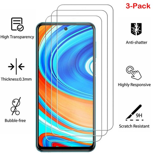 3 Pcs Screen Protector HD For Xiaomi Redmi Note 9S 9 Pro Max Tempered Glass - Picture 19 of 24