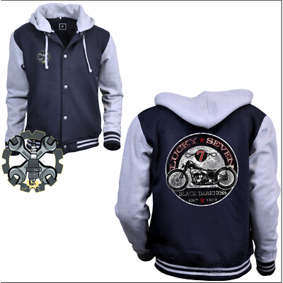 Jacke Biker Hoodie Classic Oldtimer Motorrad USA Vintage Style Sweatjacke *4051