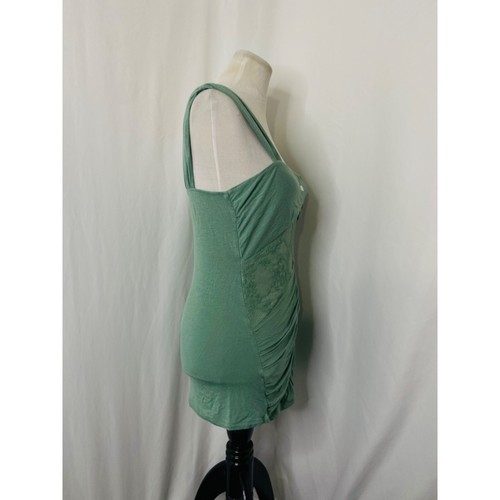 Girl’s Large Tank Top Vanity Green Pullover Floral Mesh Excess Ruffle - Picture 4 of 6