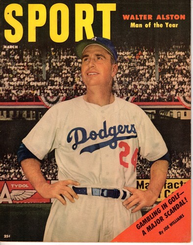 1956 MARCH Sport magazine baseball Walter Alston, Brooklyn Dodgers GOOD NO LABEL - 第 1/6 張圖片