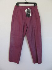 TERRY LEWIS Classic Luxuries Leather Straight Leg Fully Lined Pants 12P Fit 10P