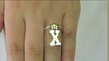 Nice Letter X Silver Initial Charm Ring or Knuckle FREE BOX+ with Bonuses inside