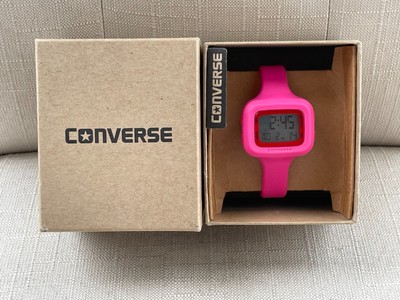Converse Women Wristwatch Pink Sport Rubber Band Digital Wrist Watch W Box NWT