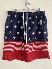 American Flag Swim Trunks Stars  Stripes Swimsuit Board Shorts Men's XL NEW