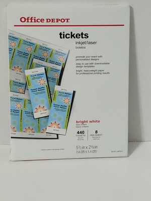 Office Depot Brand Inkjet/Laser Tickets, 5 1/2\