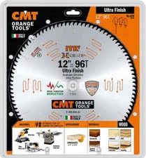 CMT Orange 255.096.12 Inch 96 Tooth Ultra Smooth Crosscut Wood Finish Saw Blade