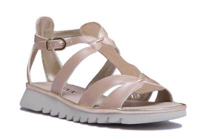 The Flexx Free Wave Damen-Riemchensandalen Leder matt in Gold Größe UK 4   8