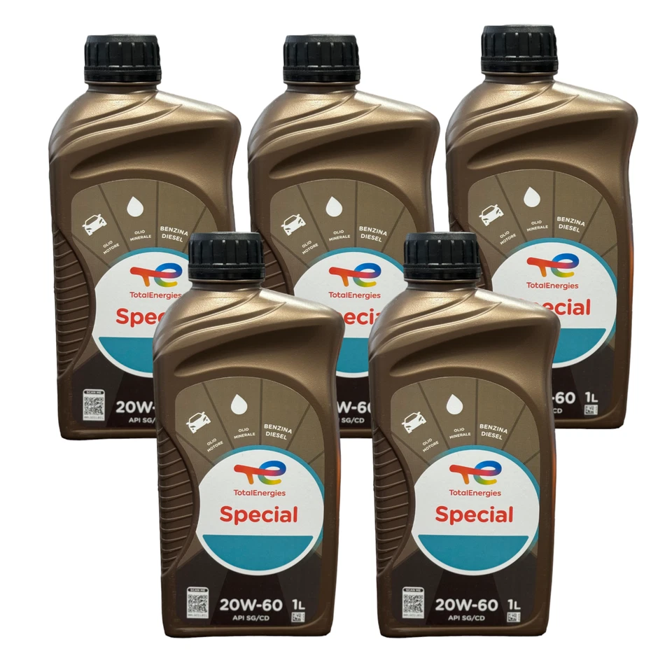 Set 5 Litres Total Special 20W60 Huile Moteur Minéral Essence Diesel Pour Public - Photo 1/4