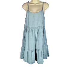 Altar'd State Womens Dress Medium Green Tiered Adjustable Femnine Boho Festival