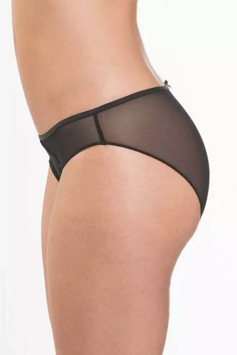 Aubade Nudessence Brief Size XS 8 Noir Black Sheer Mesh Knickers FM22 New - Picture 12 of 12