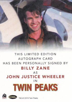 2019 Twin Peaks Full Bleed Autograph Card signed by Billy Zane # 2