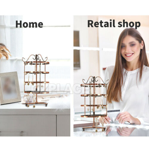 4 Tier Earring Holder Stand Jewelry Display Hanging Rack Storage Metal Organizer - Picture 8 of 11