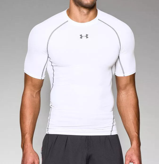 Under Armour Men's HeatGear Armour Short Sleeve Compression Shirt 1257468  White