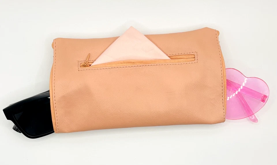 Soft Double Sided Glasses Spectacle Sunglasses Case Pouch  free Wipe - image 4 of 4