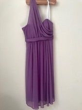 One-Shoulder Purple Dress, Davids Bridal Size 4 