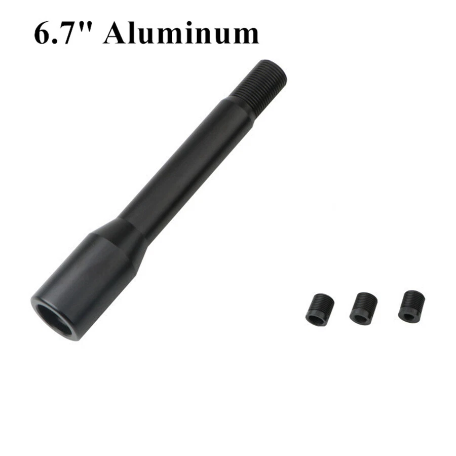 6.7In Car Gear Shift Rod Aluminum Manual Extender Extension Shifter Lever Black - Image 3 of 4