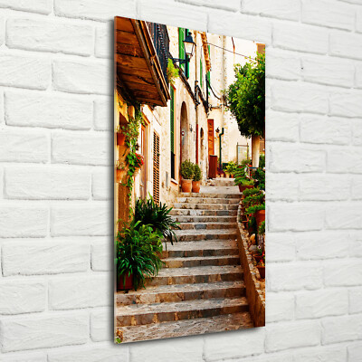 Wand-Bild Kunstdruck aus Hart-Glas Hochformat 70x140 Straßen in Spanien