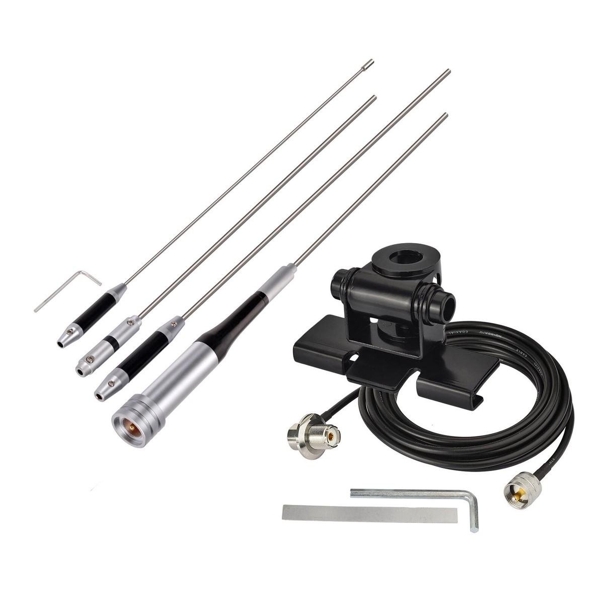 NMO-Antennen-Halterung Für Kofferraum – Mit 5m RG58A/U Kabel, PL259-Stecker & Fester Montage