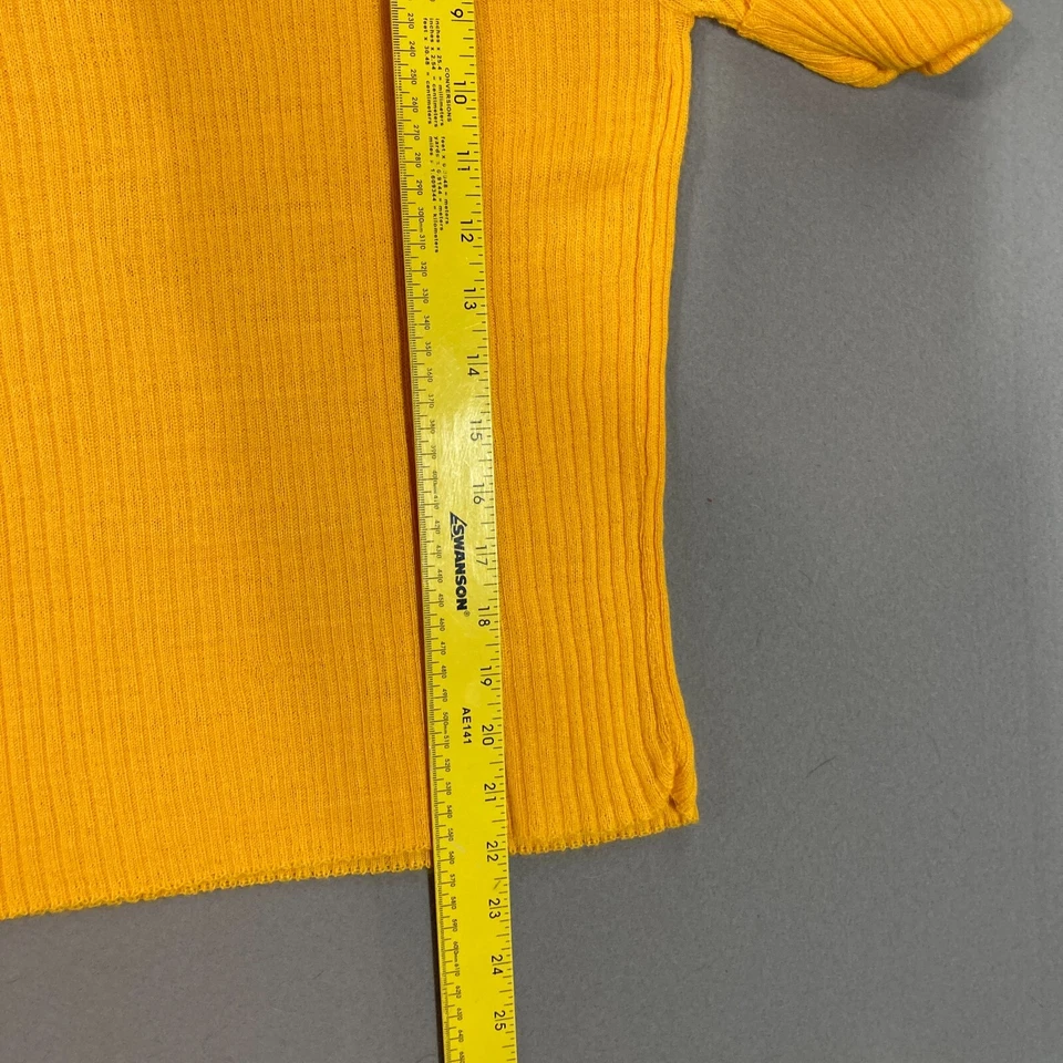 VTG Sears Jr Bazaar Scoop Neck Sweater 70s Womens XS/S Mustard Yellow NWOT S/S - Image 4 of 4