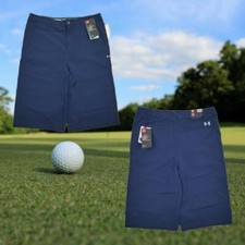 Under Armour Heatgear Medal Play Golf Shorts 23" Long Boys Size YXL Navy Blue