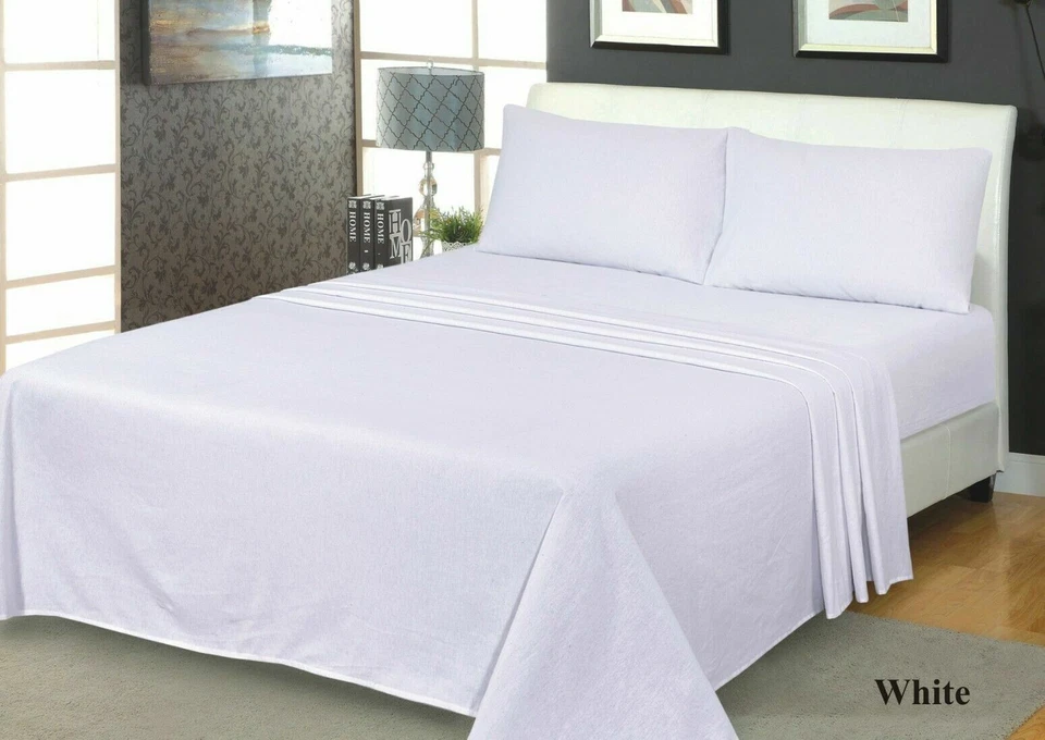 Flannelette Extra Deep 32CM 100% Brushed Cotton Thermal Fitted Flat Sheet Set - Image 2 of 4