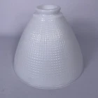 Vintage 8" White Milk Glass Waffle Diffuser Torchiere Lamp Shade