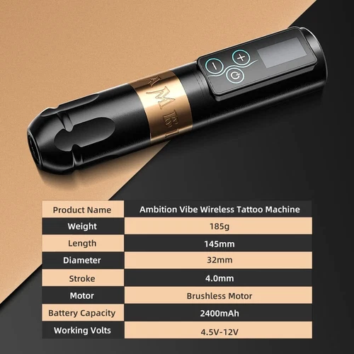 Ambition Wireless Tattoo Machine Rotary Pen Touchscreen Battery Pack 2400mAh LED image 5