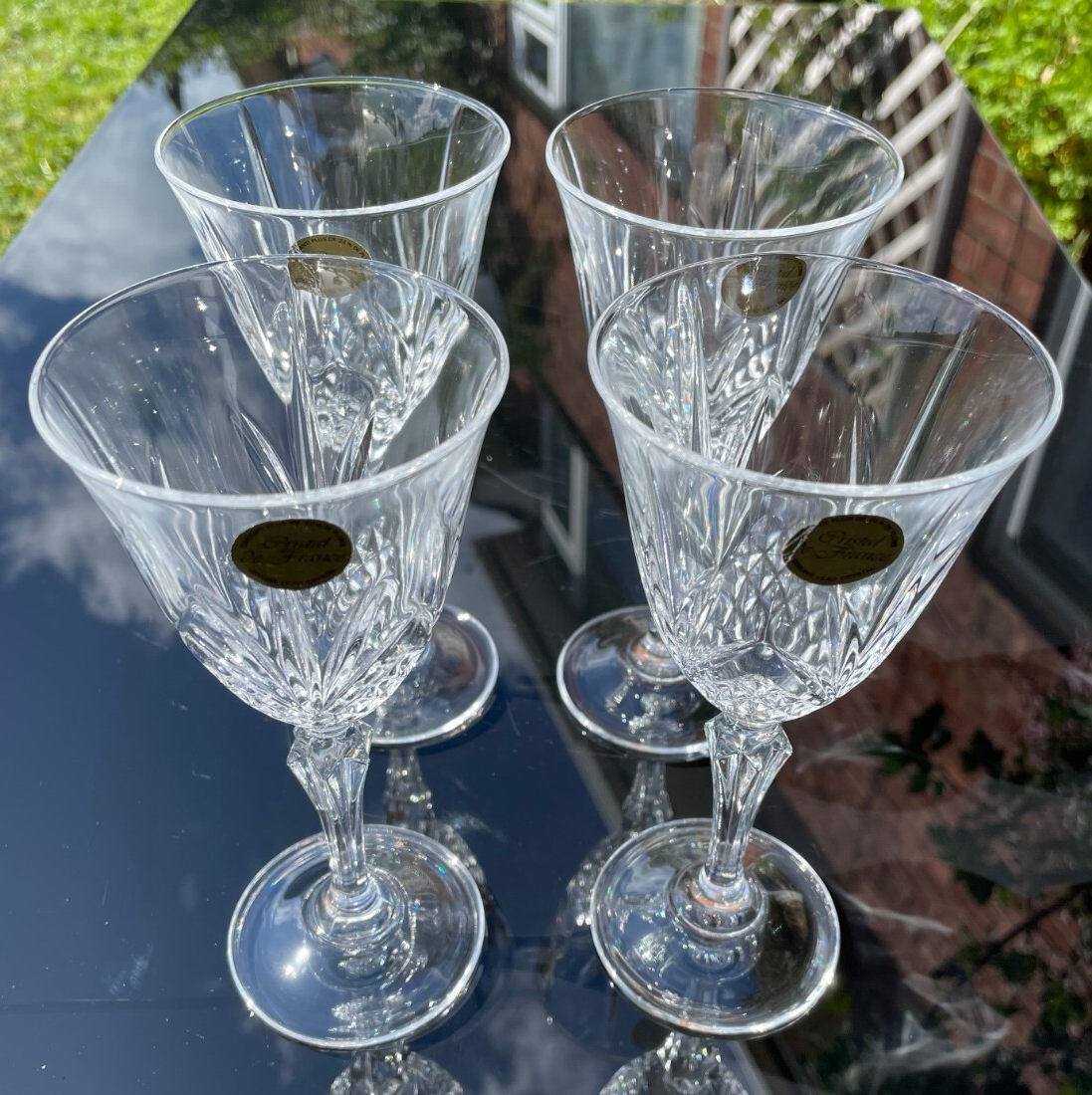 Set of 4 Vintage Cristal de France 24% Genuine Lead Crystal Wine Glasses |  eBay UK