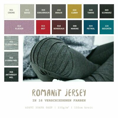 Romanit Jersey   Stoff Meterware Öko-Tex - Punta di Roma - Viskose - 50 cm 