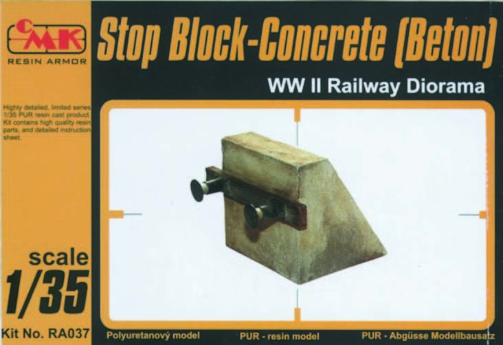 CMK 129-RA037 - 1:35 Stop Block - Concrete (Beton) WW II Railway Diorama - New