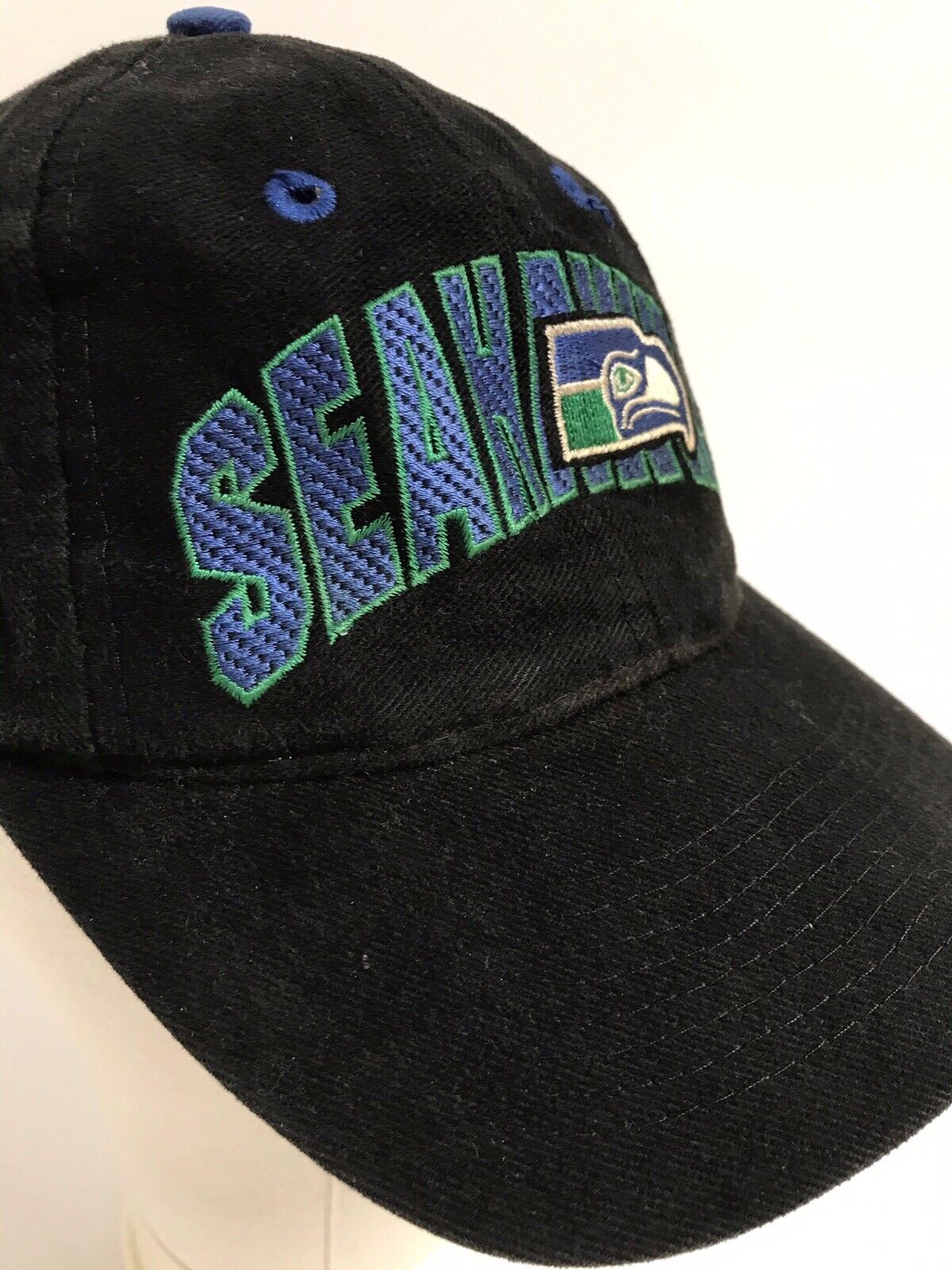 Vintage Seattle Seahawks Black Snapback Hat Made … - image 2