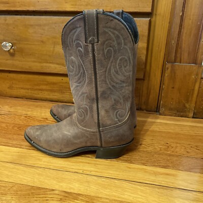 Laredo Boots Size 10D Brown Leather Cowboy Western Work  display picture 3