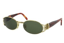 Vintage New Old Stock ROCHAS mod 9049 col 01 56mm Gold Oval Sunglasses Italy