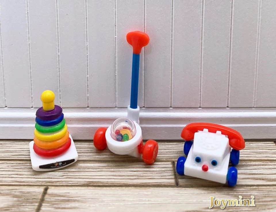 Juego de juguetes telefónicos apilables arco iris popper maíz bebé niño miniatura casa de muñecas 3 piezas Foto 2 de 4