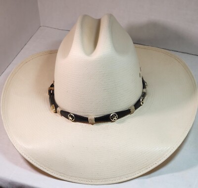 NOS Stetson Shantung Panama Natural Straw Cowboy Western Hat 6-7/8