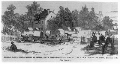General Pope's Headquarters,Rappahannock Station,General Sigel,Virginia,1862