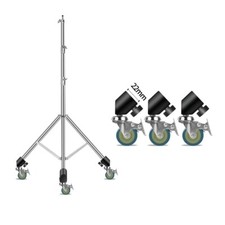 16-22mm Multi-function Photography Studio Stand 3 Wheels Heavy Lighting