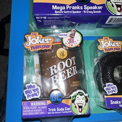 The Joker Prank Shop Mega Pranks Speaker snake and root beer lot