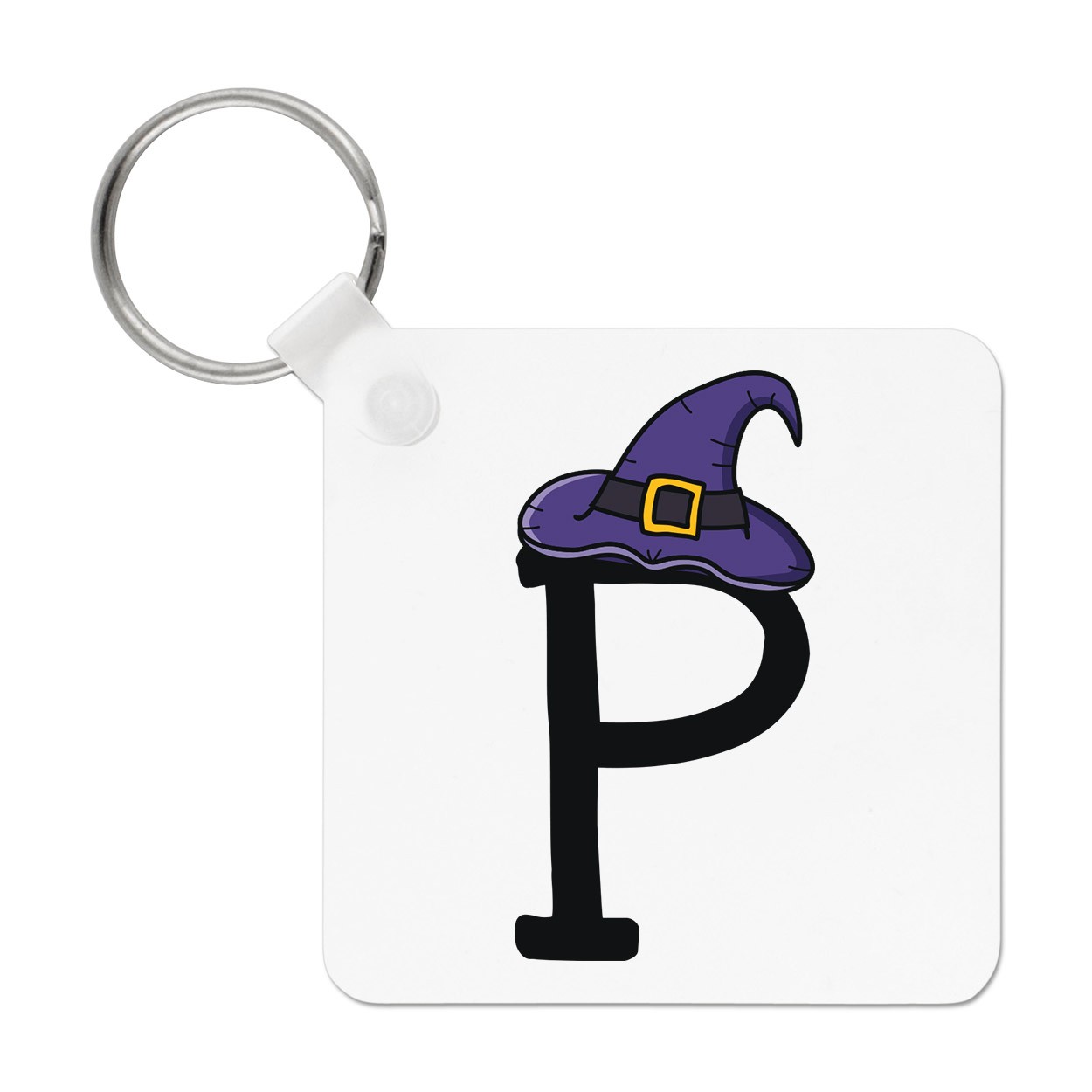 Letter P Witches Wizard Hat Keyring Key Chain Funny Witch Halloween Alphabet